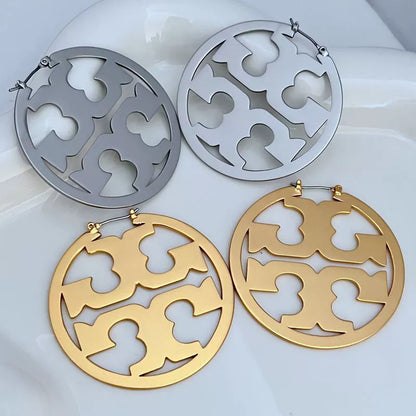 Tory Burch Oversized Double T Statement Hoop Earrings
