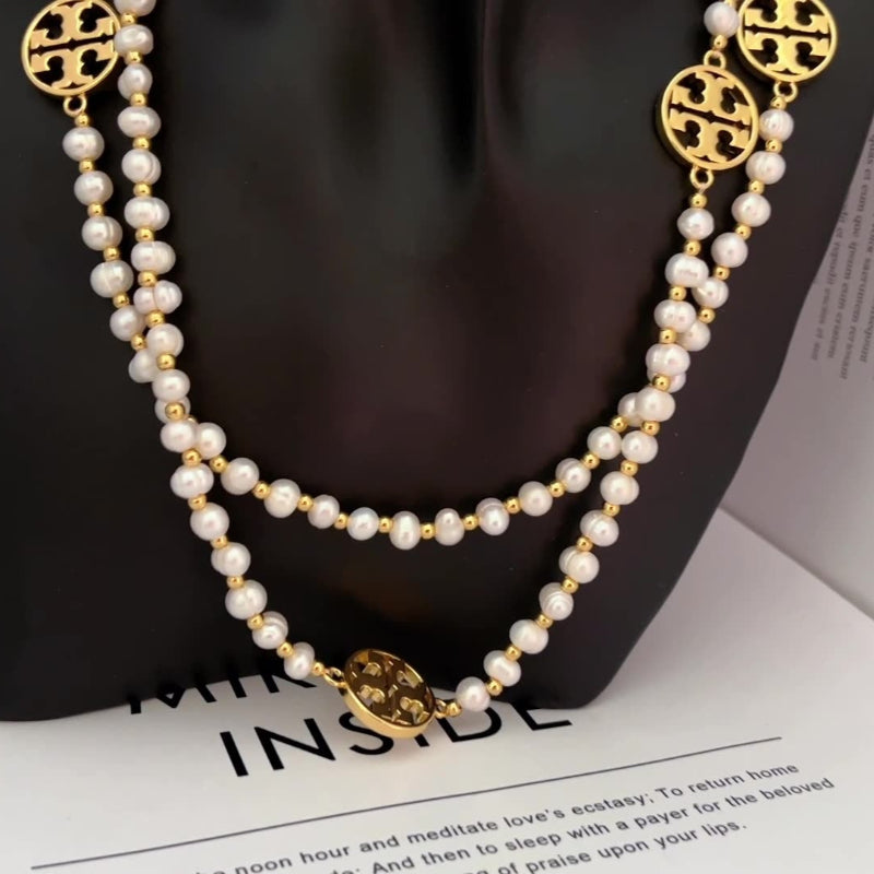Fashion Pearl & Gold Necklace

