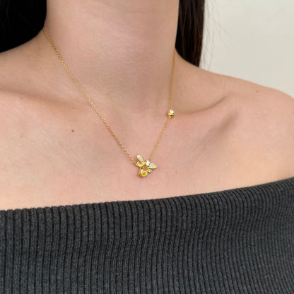 Modern Bee Pendant Necklace