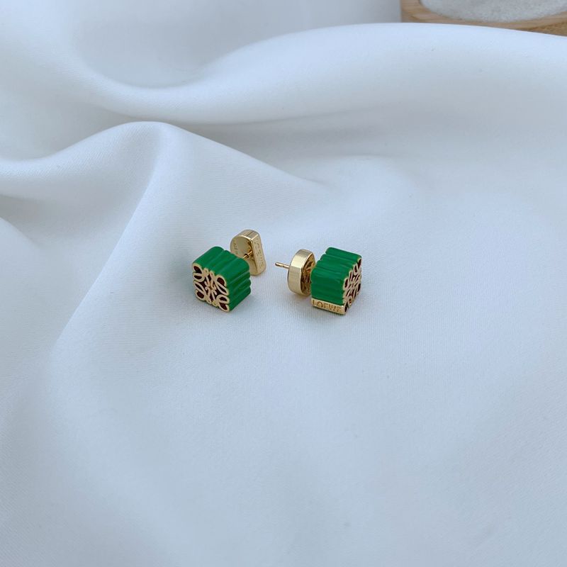 Modern LOEWE Anagram Enamel Earrings