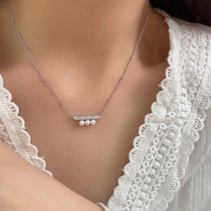 Bar and Pearl Necklace