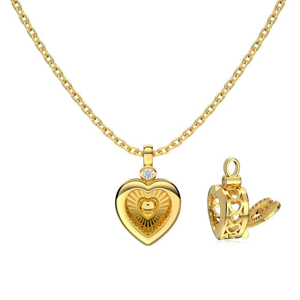Modern Ice Flower Heart Pendant