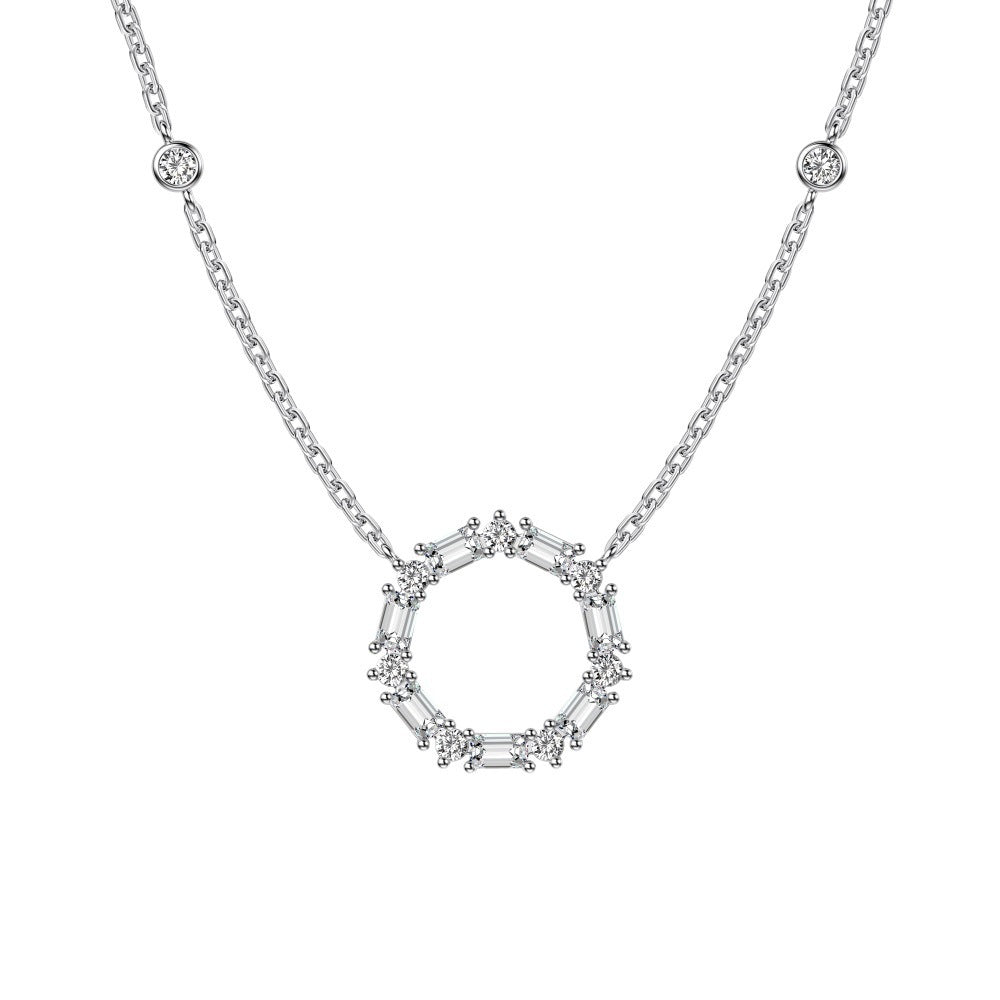 Trendy Zirconia Hexagon Necklace