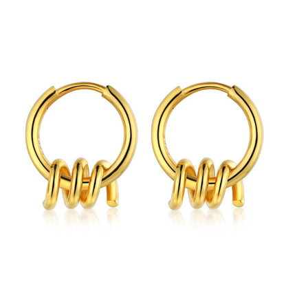 gold stud hoops
