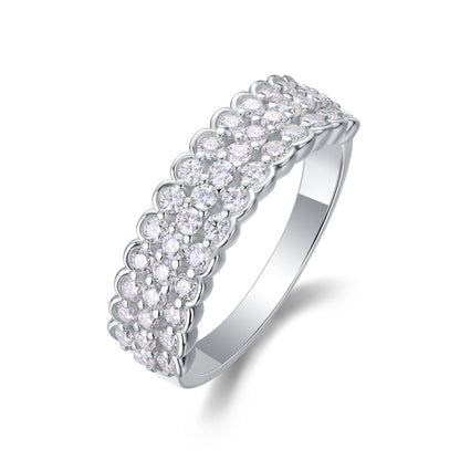 S925 Silver Moissanite Cluster Ring

