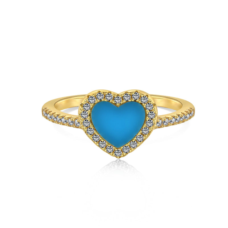 enamel daisy ring