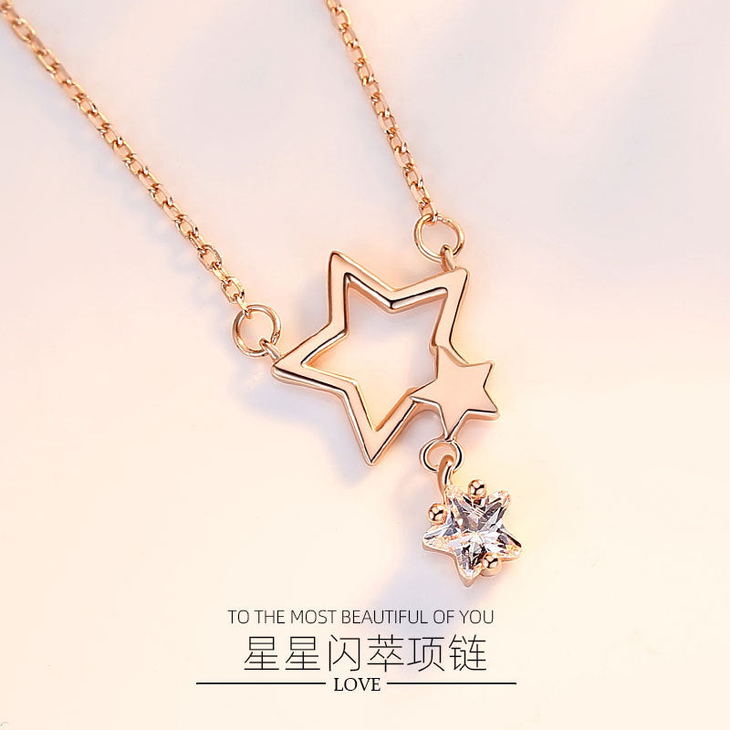 Shining Rose Gold Star Pendant
