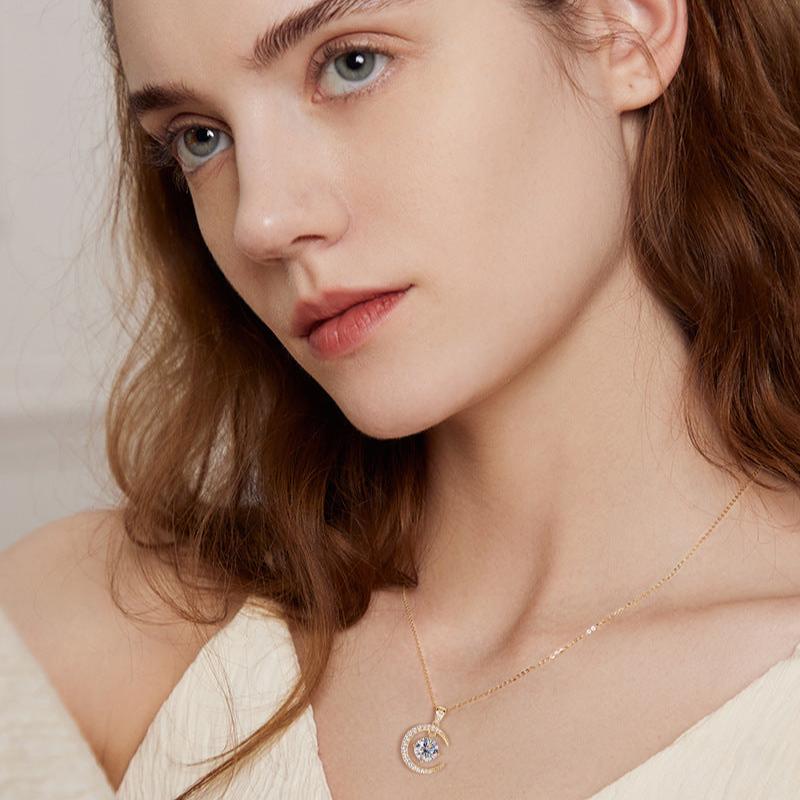 Night Sky Moissanite Charm Necklace

