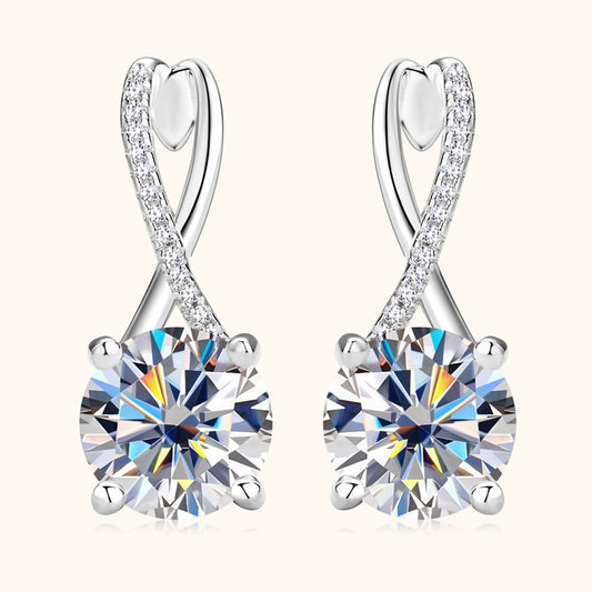 0.79inch Long D-VVS1 Solitaire Drop Earrings

