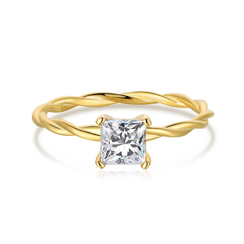 Braided Gold Engagement Ring

