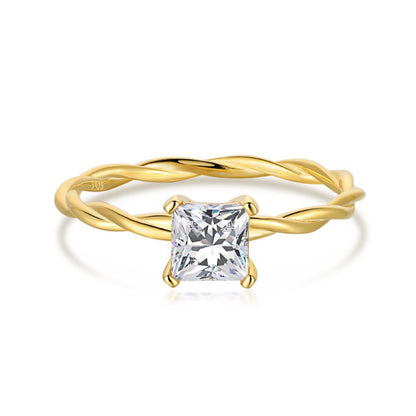 Braided Gold Engagement Ring

