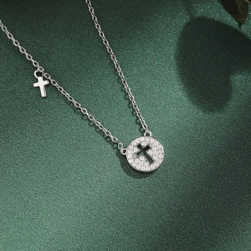 Silver Cross in a Crystal Circle


