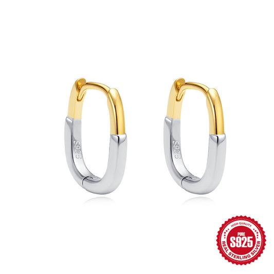 Gold and Silver Bi-Color Hoops

