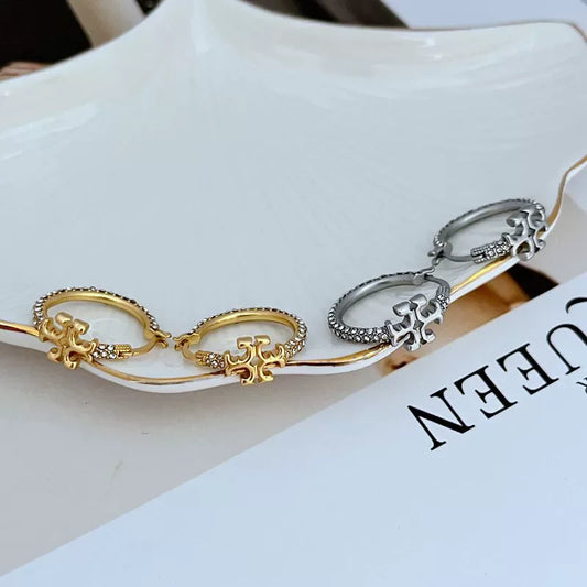 Tory Burch elegant diamond earrings - JIMMY JEWELRY 01