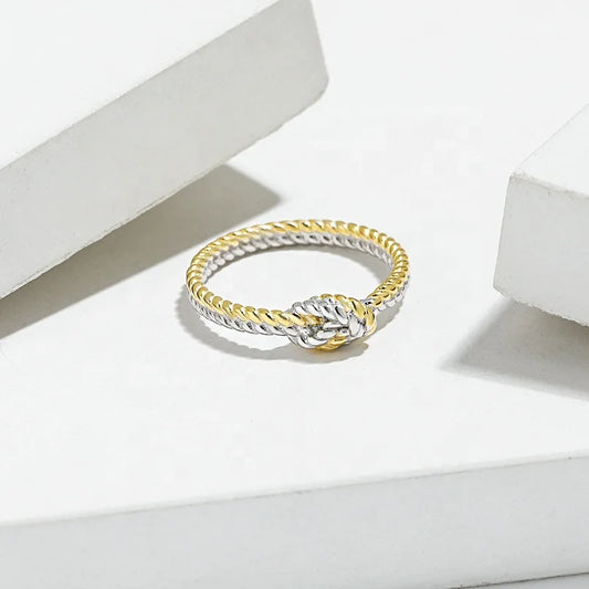Gold and Silver Love Knot Ring

