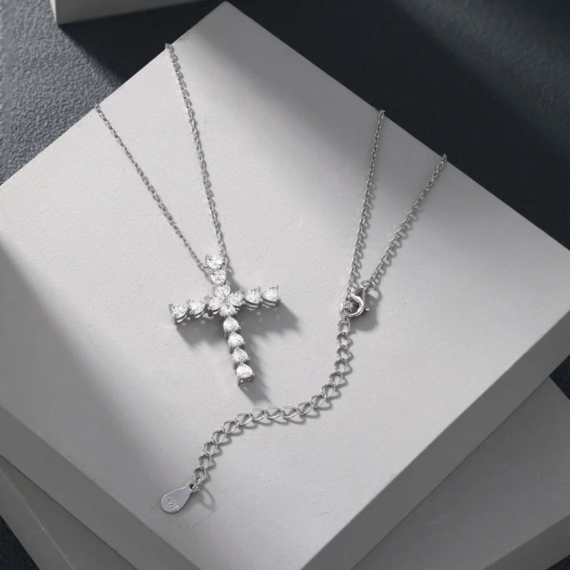 Bohemian Diamond Cross Necklace