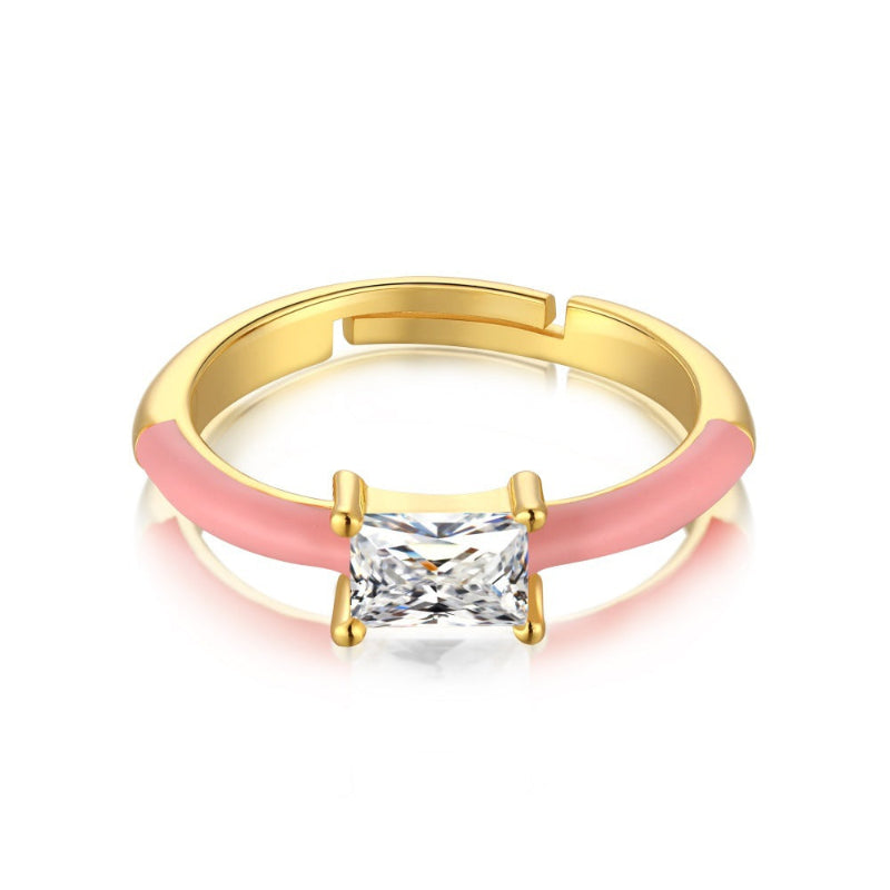 Vibrant Orange Enamel Ring

