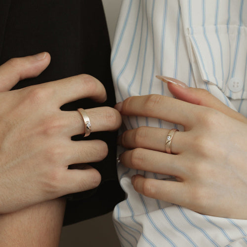 5A Zircon Heart Couple Rings