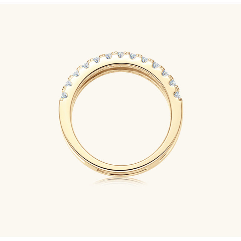 High Polish Finish Pave Double Ring

