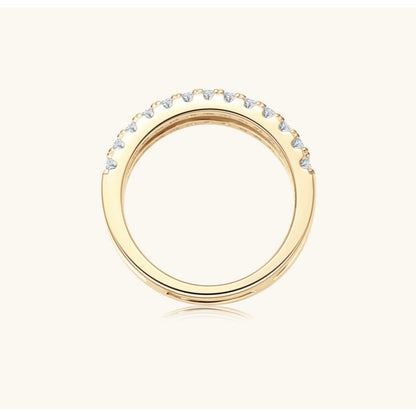 High Polish Finish Pave Double Ring

