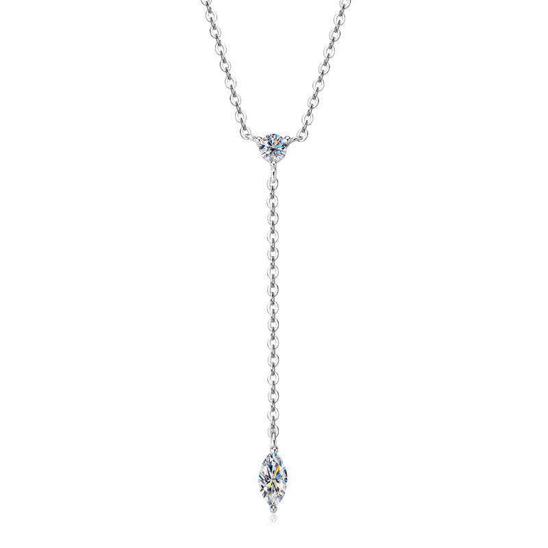 Everyday Moissanite Lariat Necklace


