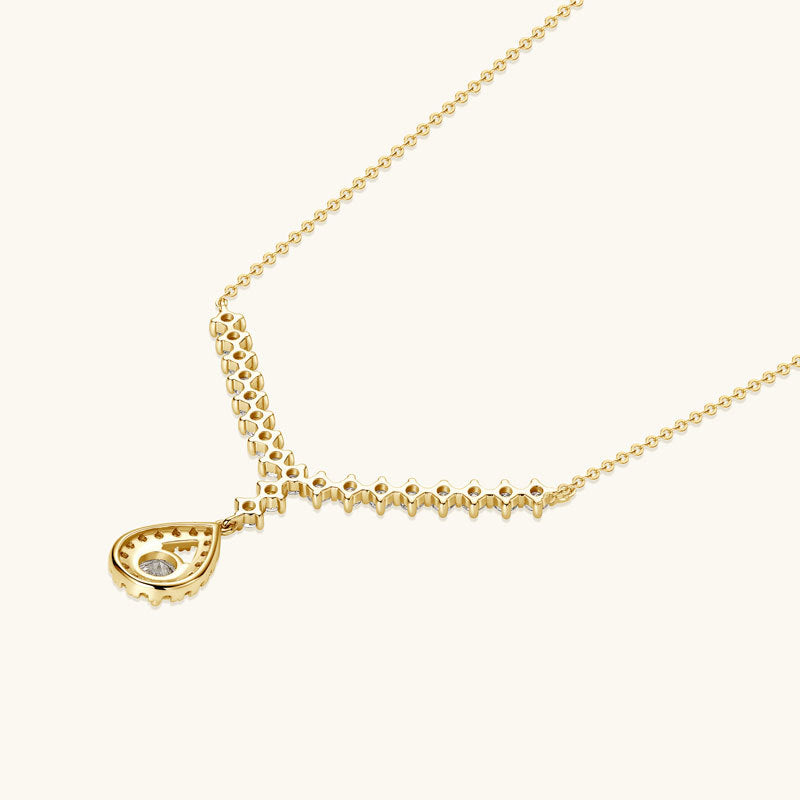 Versatile Moissanite V-Neck Drop Necklace

