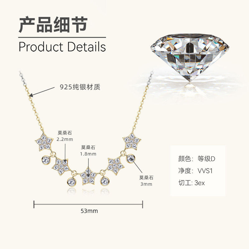 Versatile Star & Moissanite Chain Necklace

