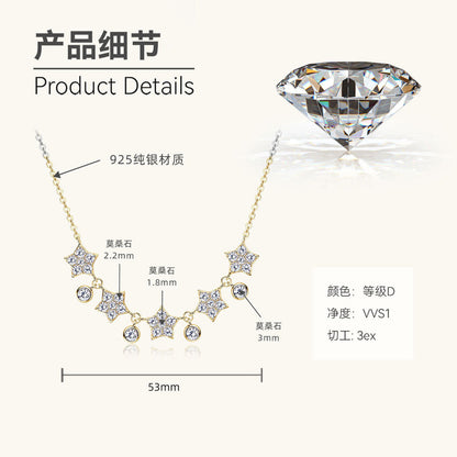 Versatile Star & Moissanite Chain Necklace

