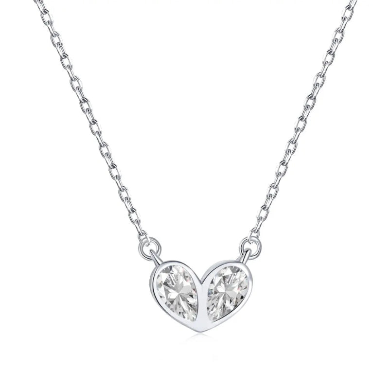 Delicate Dual Gem Heart Pendant

