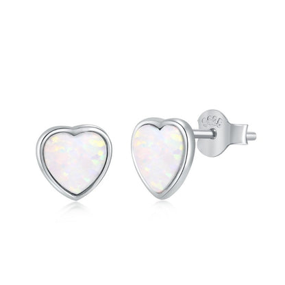 Milky White Opal Studs

