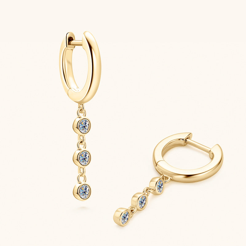 925 Silver Moissanite Chandelier Hoop Earrings

