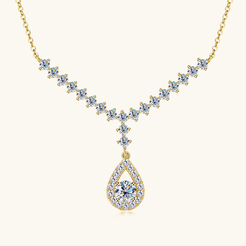 Modern Moissanite Y-Shape Necklace

