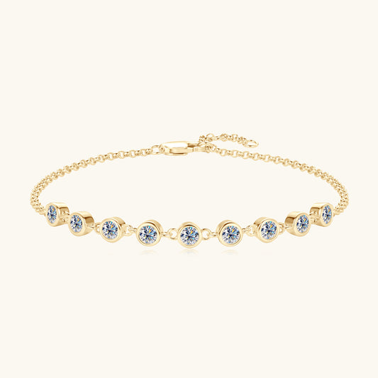Moissanite Bezel Set Station Bracelet

