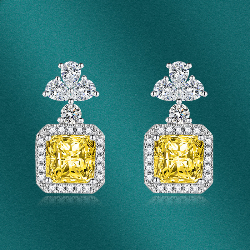 Luminous Yellow Stud Earrings