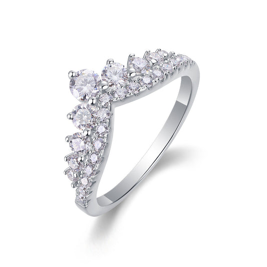Tiara Style Moissanite Wedding Band

