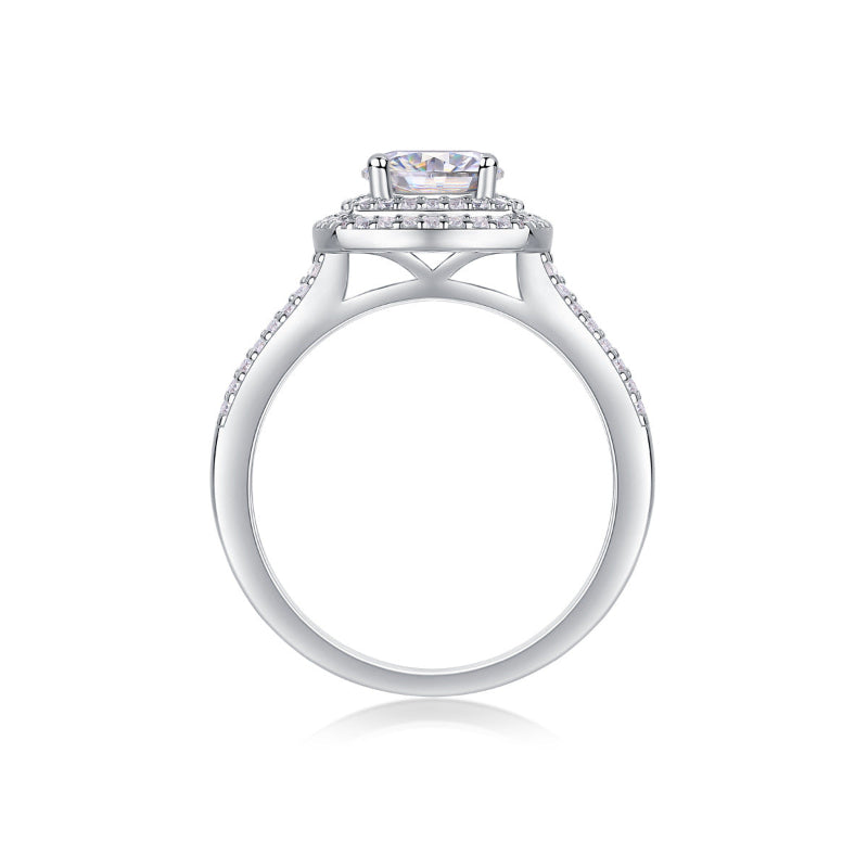 Cushion Style Double Halo Moissanite Ring

