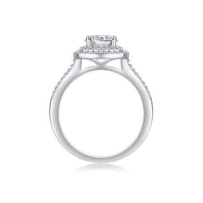 Cushion Style Double Halo Moissanite Ring

