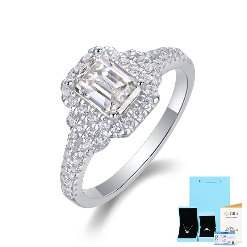 Multi-Stone Moissanite and Cubic Zirconia Ring

