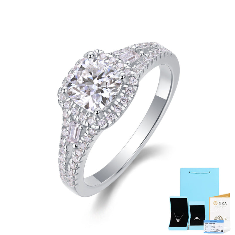 S925 Silver Moissanite with Channel Set CZ


