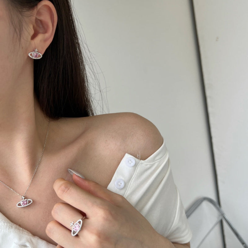 Minimalist Silver Planet Necklace