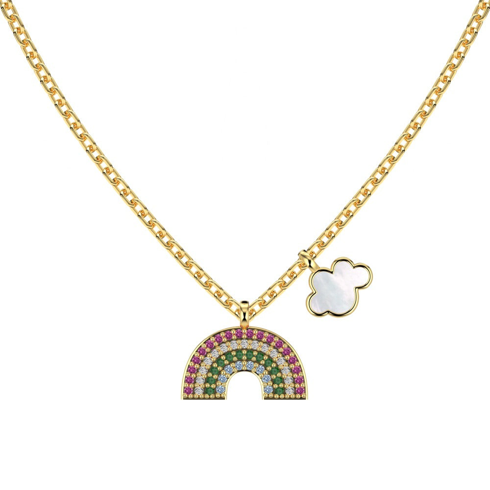 Whimsical Rainbow Pendant Necklace