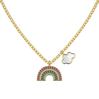 Whimsical Rainbow Pendant Necklace