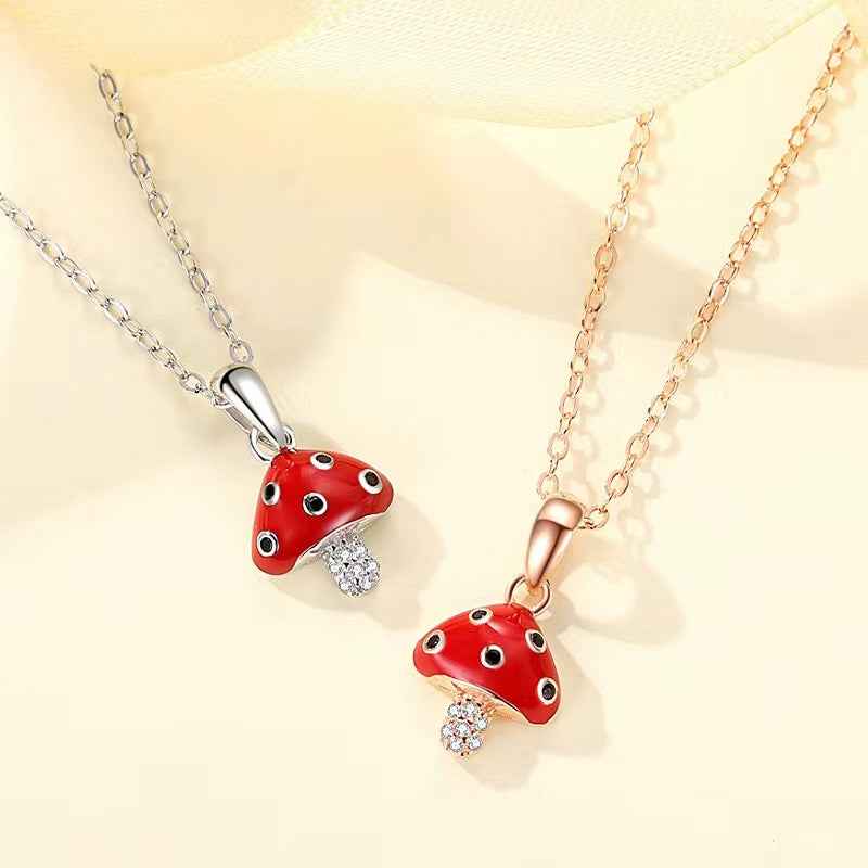 diamond mushroom necklace
