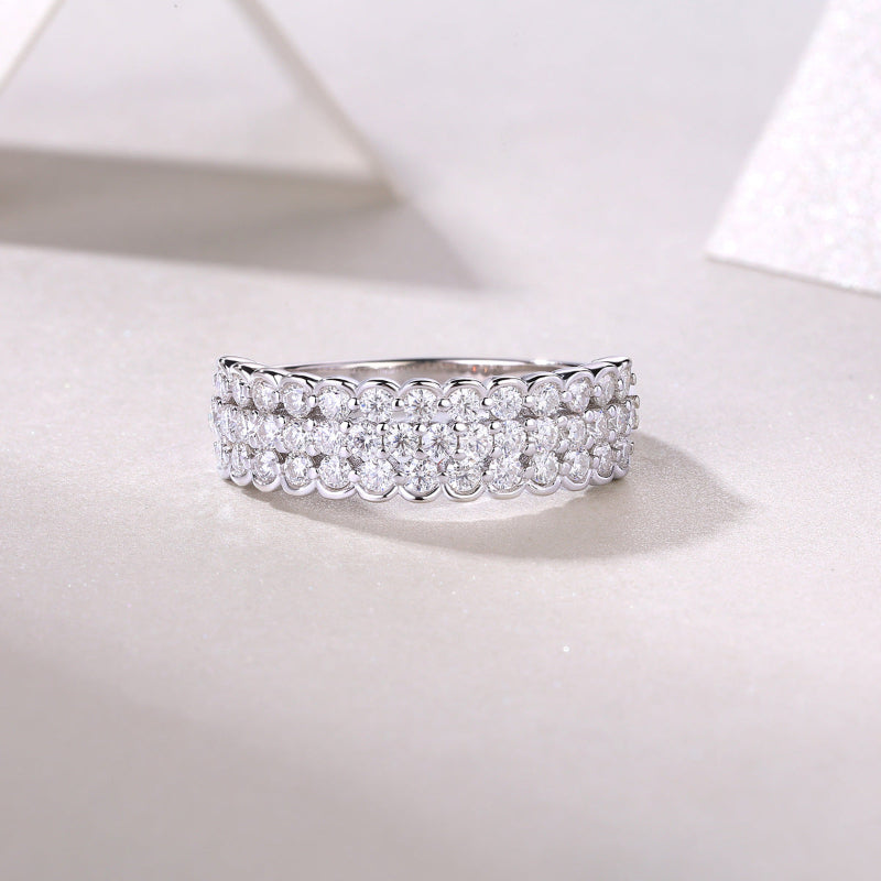 0.55cm High Moissanite Wedding Band

