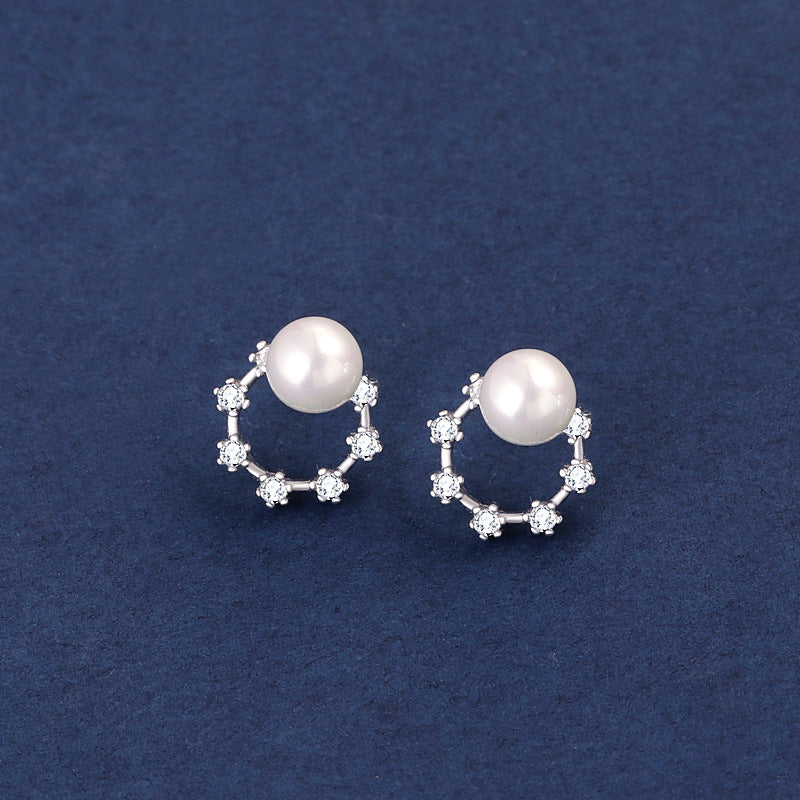 Petite Pearl and Sparkle Ring Earrings

