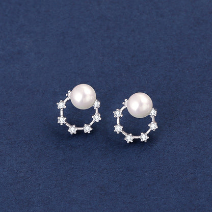 Petite Pearl and Sparkle Ring Earrings

