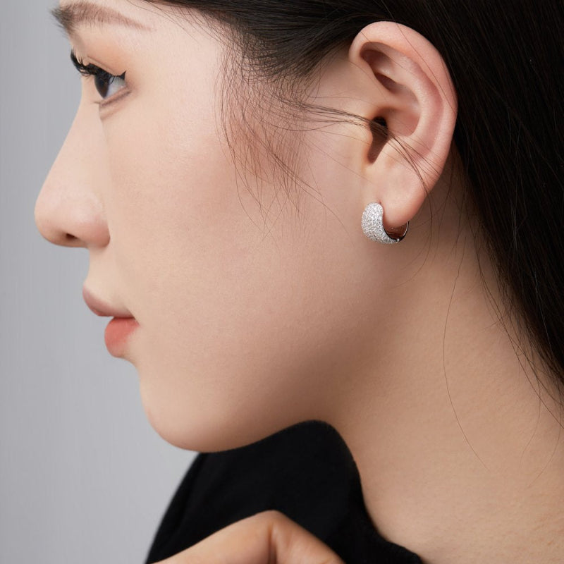 Tapered Pave Hoop Earrings

