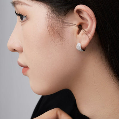 Tapered Pave Hoop Earrings

