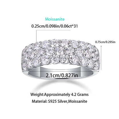 Dazzling 31-Stone Moissanite Silver Ring

