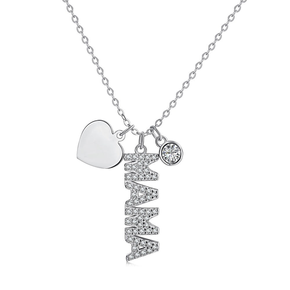 Women's Silver Mama Necklace